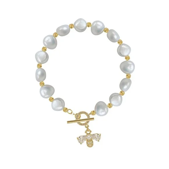 GOLICC Baroque Natural Freshwater Pearl Bracelet - Picture 9 of 10